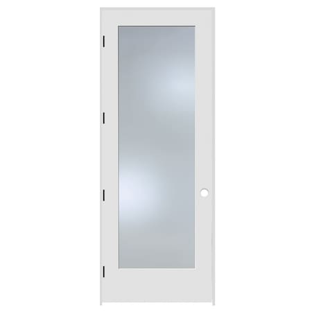 Trimlite 32"x96"x13/8" Primed 1Lite Clear Tempered Glass Interior French 49/16" RH Prehung Door Matte Hinges 2880pri1501NPCLETRH10B4916